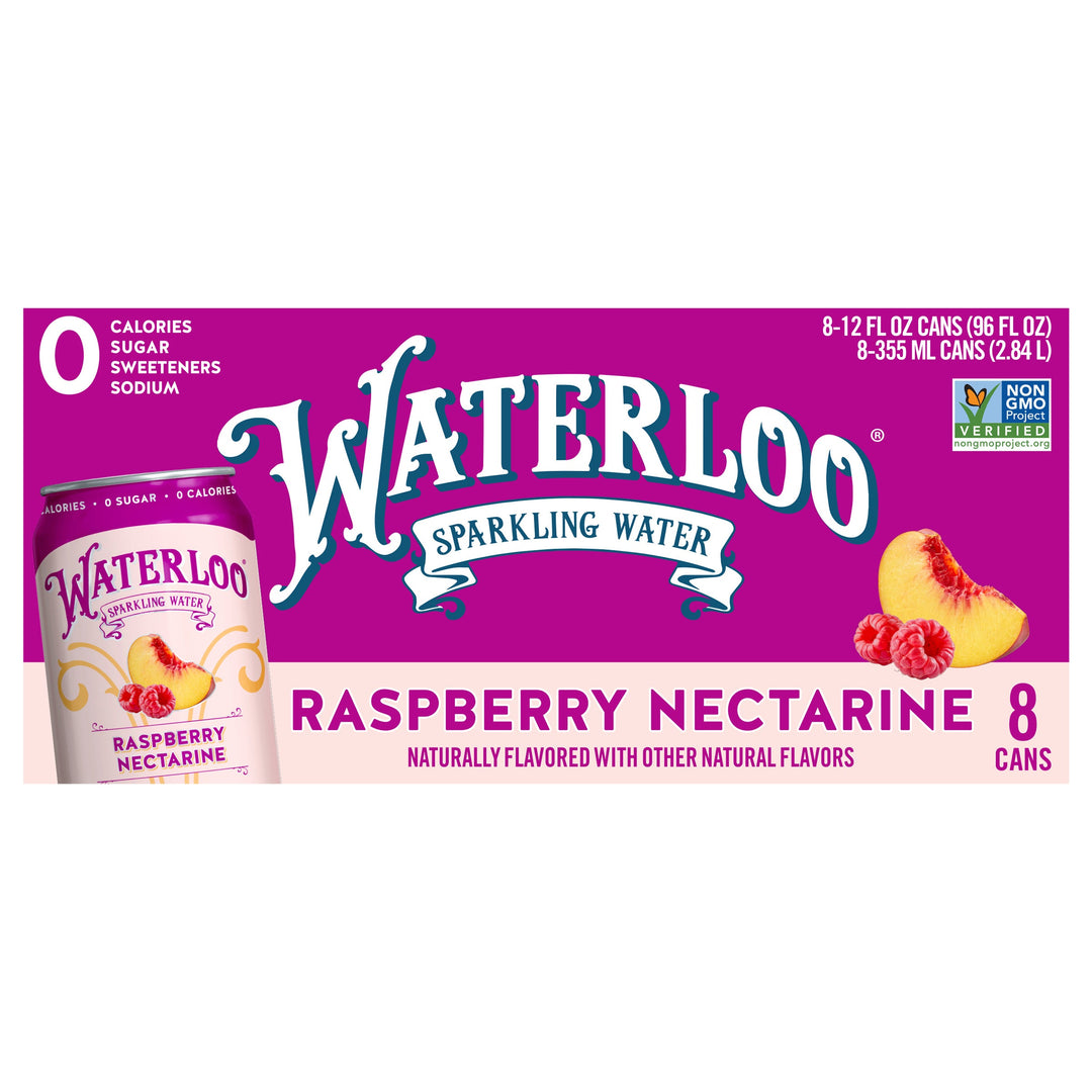 Waterloo Raspberry Nectarine 3/8/12 OZ [UNFI #31178] T