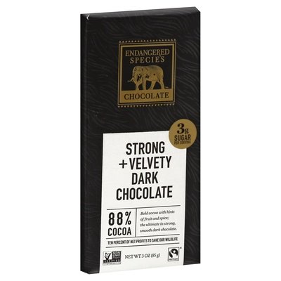 Endangered Species Chocolate Black Panther Xtreme Dark 88% 12/3 Oz [UNFI #31651]