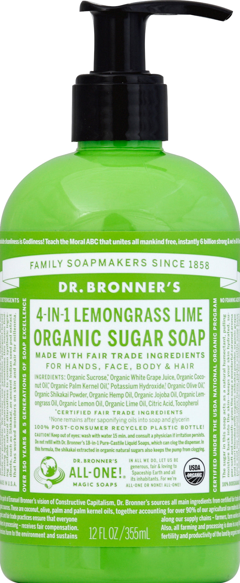 Dr. Bronners Lemongrass Lime 12 Oz [UNFI #83868] T
