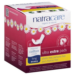 Natracare Ultra Extra Pads Long W/Wings 8 Ct [UNFI #45087] T