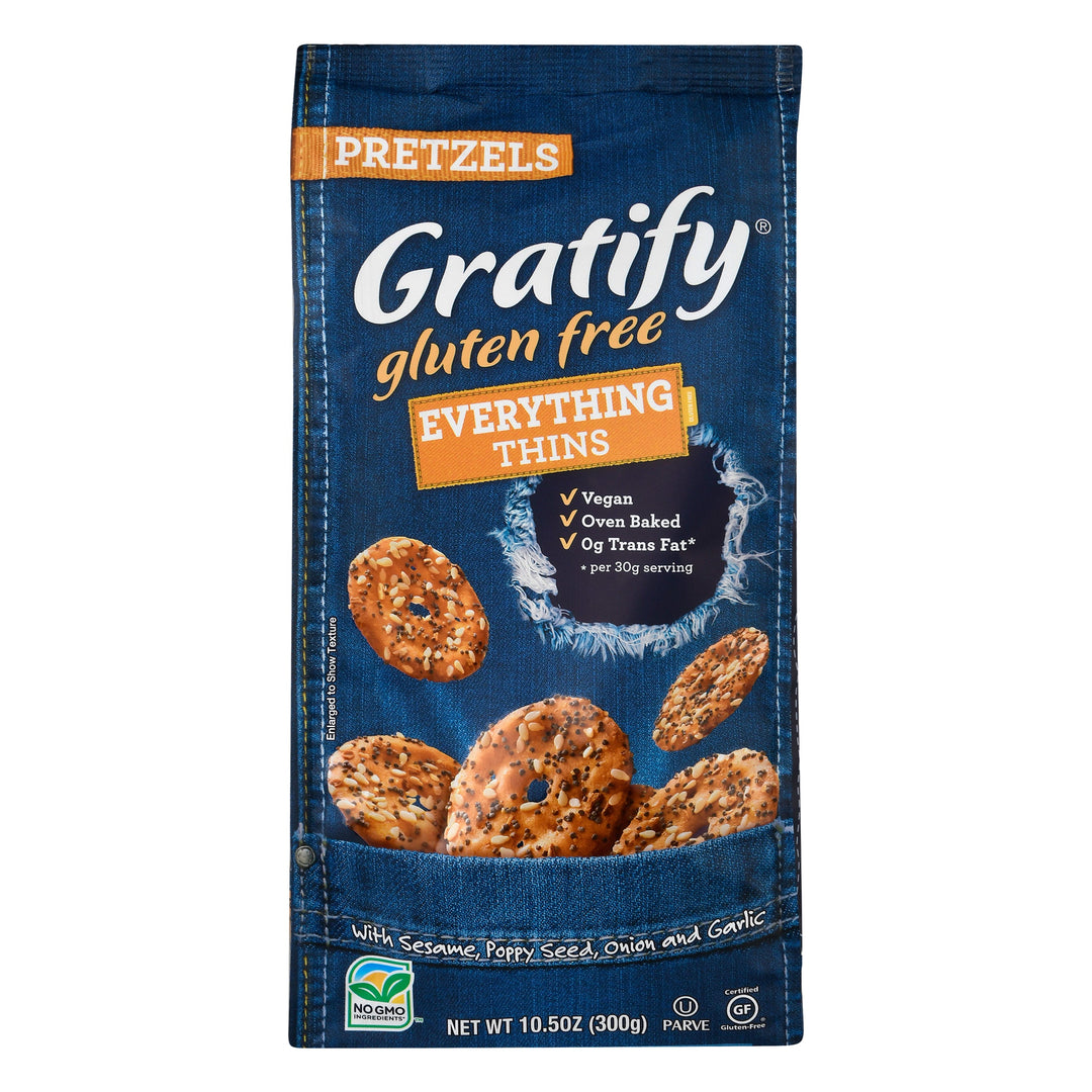 Gratify Pretzel Everything Thins 6/10.5 OZ [UNFI #57707]