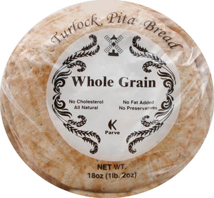 Turlock Bakery Pita Whole Grain 18/18 Oz [UNFI #59616]