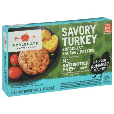 Applegate Farms Peppered Turkey Sausage Patty 12/7 Oz [UNFI #73105]