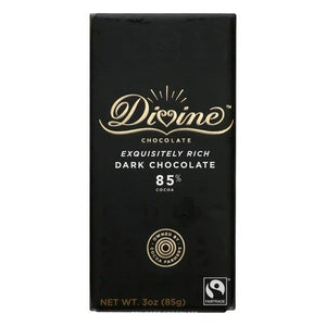 Divine Chocolate Dark Chocolate 85% Cocoa 12/3 Oz [UNFI #06136]