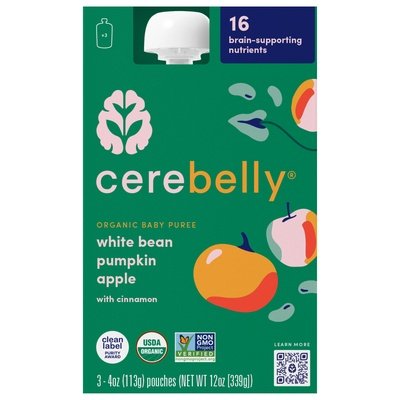 Cerebelly White Bean Pumpkin Apple 6/3/4 Oz [UNFI #18119]