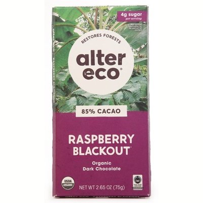 Alter Eco Choc Raspberry Blackout 85% 12/2.65 Oz [UNFI #74317]