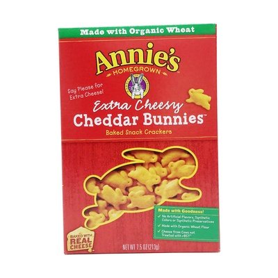 Annies Homegrown Cheddar Bunnies Extra Cheesy 12/7.5 Oz [UNFI #52266]