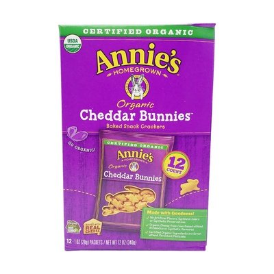 Annies Homegrown Cheddar Bunnies Baked Snack 4/12/1 Oz [UNFI #08073]
