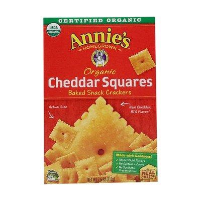 Annies Homegrown Cheddar Squares Cracker 6/11.25Oz [UNFI #08071]