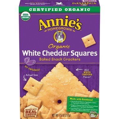 Annies Homegrown White Cheddar Squares 12/7.5 Oz [UNFI #01586]