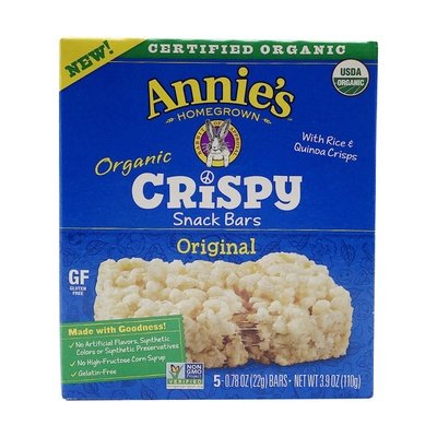 Annies Homegrown Crispy Snack Bar Original 8/3.9 Oz [UNFI #04396]