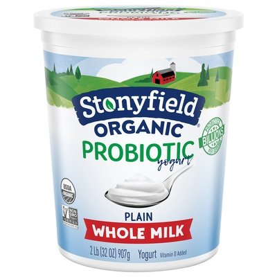 Stonyfield Organic Whole Milk Yogurt Plain 6/32 Oz [UNFI #13820]