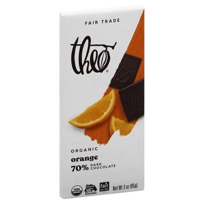 Theo Chocolate Dark Chocolate With Orange 12/3 Oz [UNFI #20622]