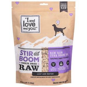 I And Love And You Dog Food Raw Raw Turkey Boom 4/3 LB [UNFI #39312] T