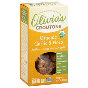 Olivias Croutons Garlic and Herb Og2 6/4.5 OZ [UNFI #95453]