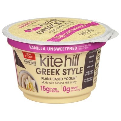 Kite Hill Yogurt,Greek,Vanilla Unsweetened 8/5.3 Oz [UNFI #01204]