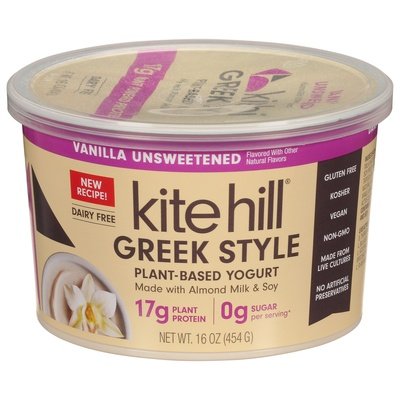 Kite Hill Yogurt,Greek,Vanilla Unsweetened 6/16 Oz [UNFI #01206]