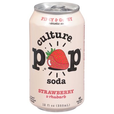 Culture Pop Soda Strawberry Rhubarb Soda Singles 12/12 Oz [UNFI #56339]
