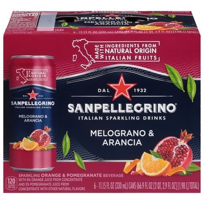 San Pellegrino Melograno & Arancia 4/6/11.15 Oz [UNFI #18449] T