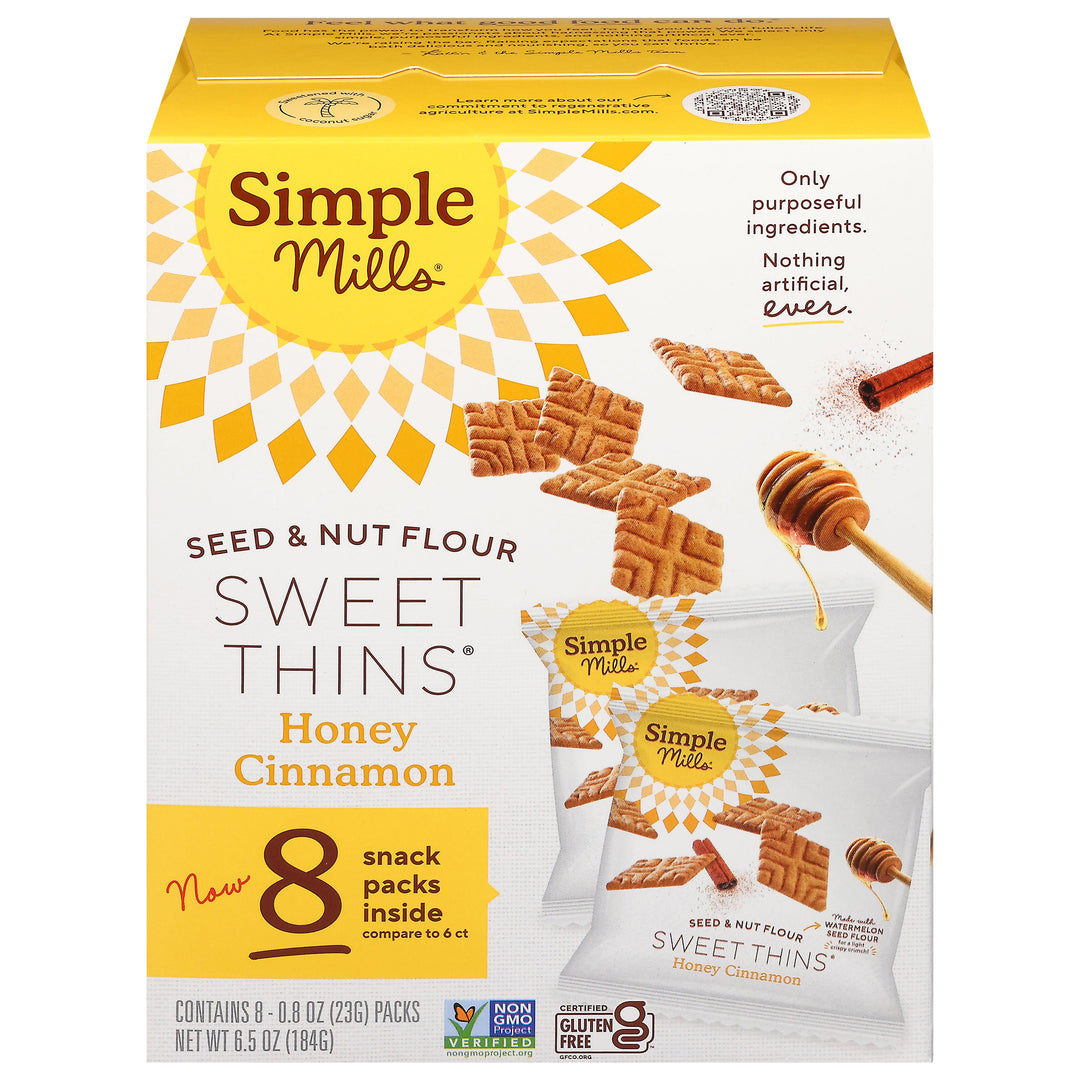 Simple Mills Honey Cinnamon Sweet Thins Snack Pack 4/8/.8 OZ [UNFI #09160]