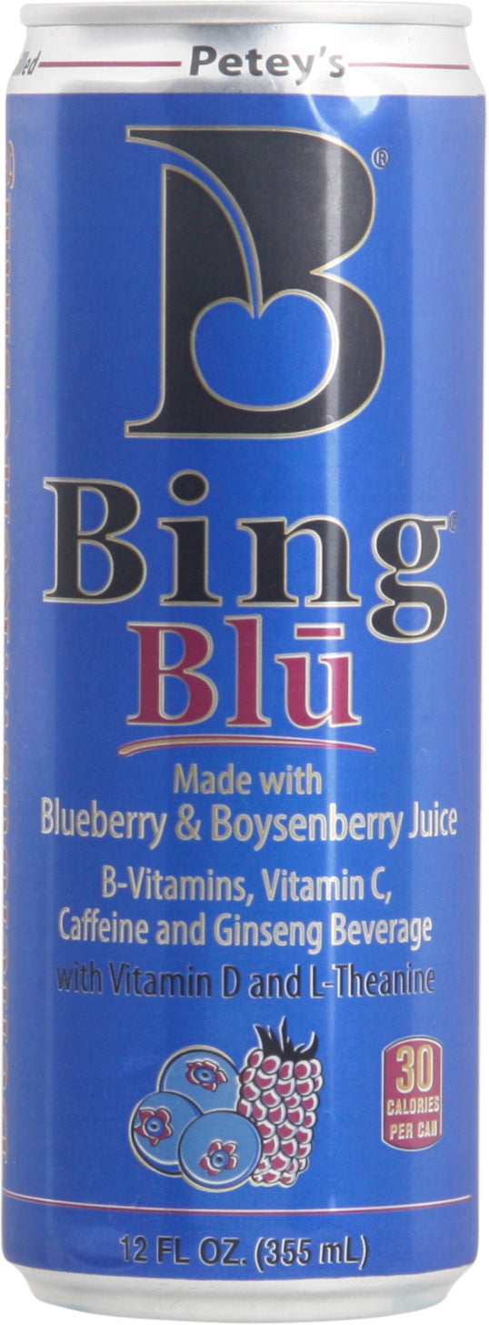 Peteys Bing Energy Blueberry & Boysenberry 24/12 Oz [UNFI #82890] T