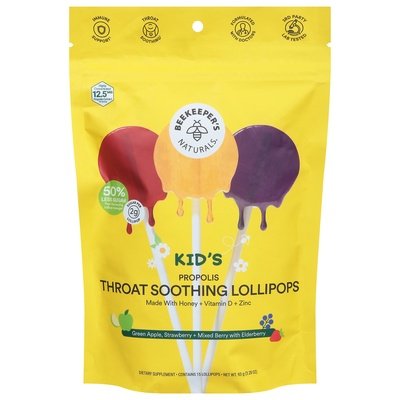 Beekeepers Naturals Lolipop Throat Soothing 15 Ct [UNFI #30230] T
