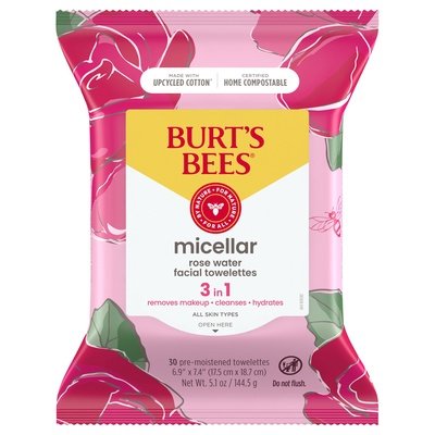 Burts Bees Micellar Makeup Remover Rose 3/30 Ct [UNFI #08133] T