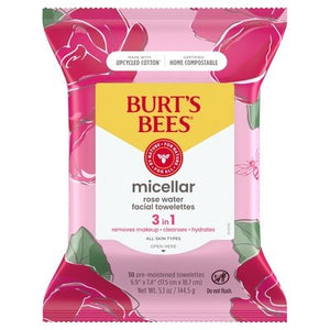 Burts Bees Micellar Makeup Remover Rose 3/30 Ct [UNFI #08133] T
