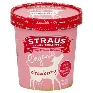 Straus Family Creamery Strawberry 8/Pint [UNFI #74367]