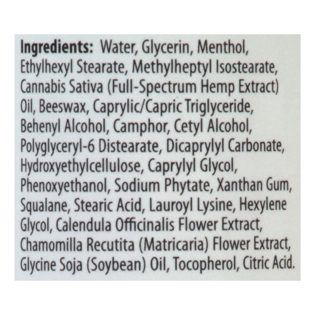 Irwin Naturals Cbd Cream + Menthol 1000Mg 3.33 Oz [UNFI #58569] T