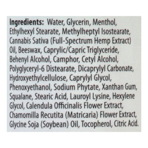 Irwin Naturals Cbd Cream + Menthol 1000Mg 3.33 Oz [UNFI #58569] T