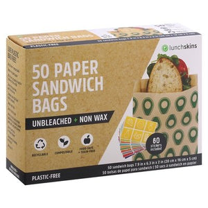 Lunchskins Paper Sandwich Bags,Avo 12/50 Ct [UNFI #03439] T