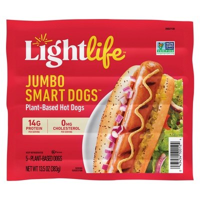 Lightlife Foods Smart Dogs Jumbo 12/13.5 Z [UNFI #18369]