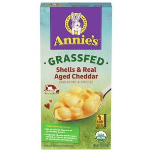 Annies Homegrown Grass Fed Shells & Real Aged Cheddar 12/6 Oz [UNFI #26430]