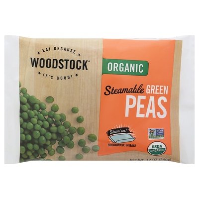 Woodstock Steamable Green Peas 12/12 Oz [UNFI #78806]