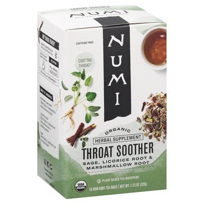 Numi Tea Throat Soother Herbal Tea 6/16 Bag [UNFI #67124]