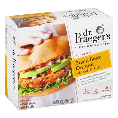 Dr. Praegers Black Bean Quinoa Veggie Burger 6/10 Oz [UNFI #41922]