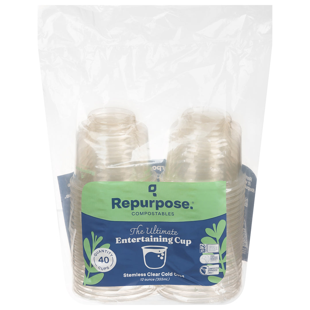 Repurpose 12 Oz Compostable Cold Cup 6/40 Ct [UNFI #53199] T