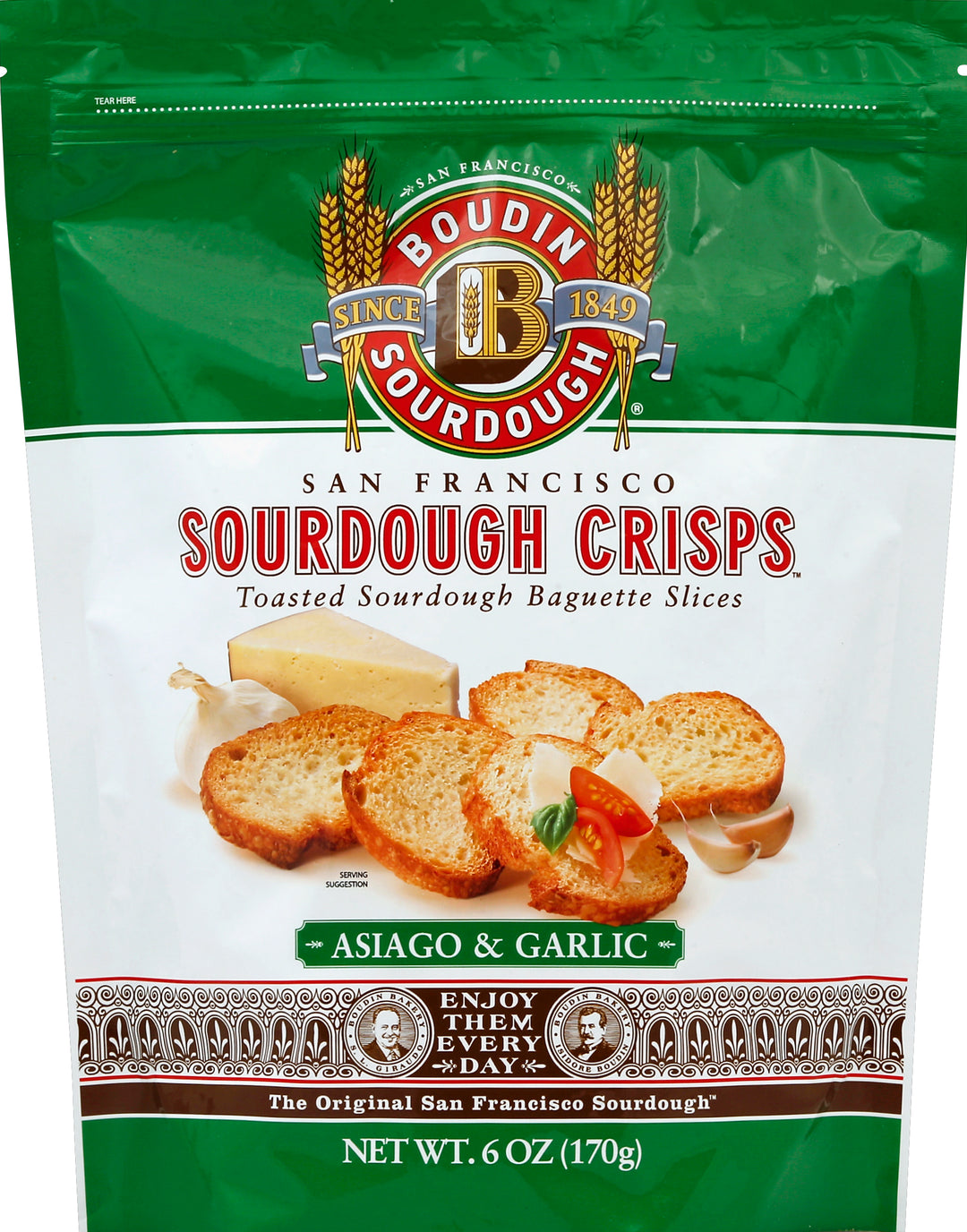 Boudin Sourdough Asiago & Garlic 11/6 Oz [UNFI #88151]