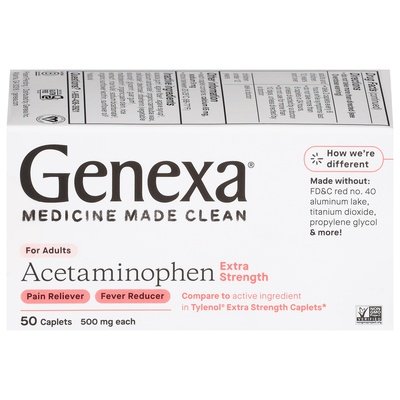 Genexa Acetaminophen Extra Strength 50 Ct [UNFI #71346] T