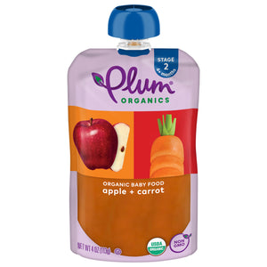 Plum Organics Apple + Carrot Baby Food 12/4 Oz [UNFI #24163]