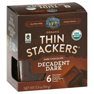 Lundberg Family Farms Stackers Dark Chocolate Decadent 6/3.3 Oz [UNFI #46177]