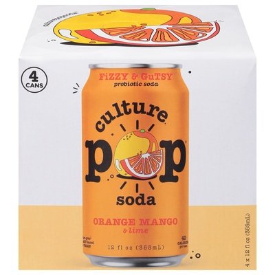 Culture Pop Soda Orange Mango Soda 6/4/12 Oz [UNFI #07770] T