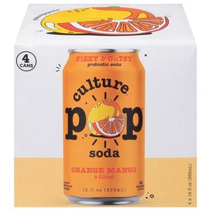 Culture Pop Soda Orange Mango Soda 6/4/12 Oz [UNFI #07770] T