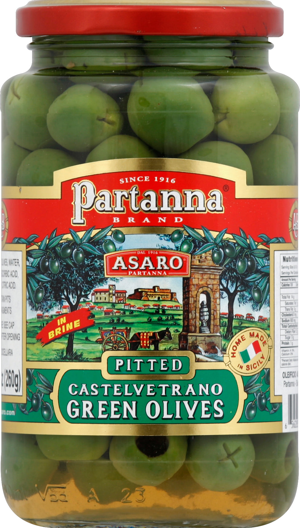 Partanna Green Castelvetrano Pitted 6/9 Oz [UNFI #48347]