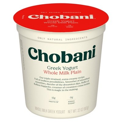 Chobani Plain Greek Yogurt 6/32 Oz [UNFI #11160]