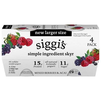 Siggis MIXED BERRIES & ACAI 4/4/5.3 OZ [UNFI #83894]