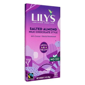 Lilys Milk Choc Salted Almonds 40% 12/3 Oz [UNFI #57438]