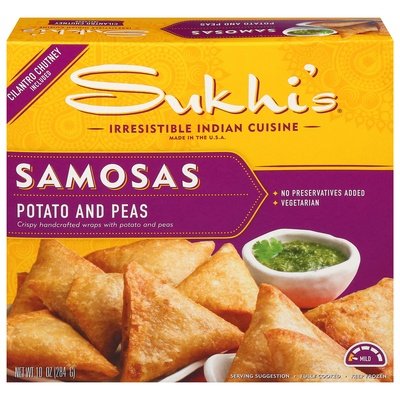 Sukhis Samosas Potato & Peas 6/10 Oz [UNFI #87967]
