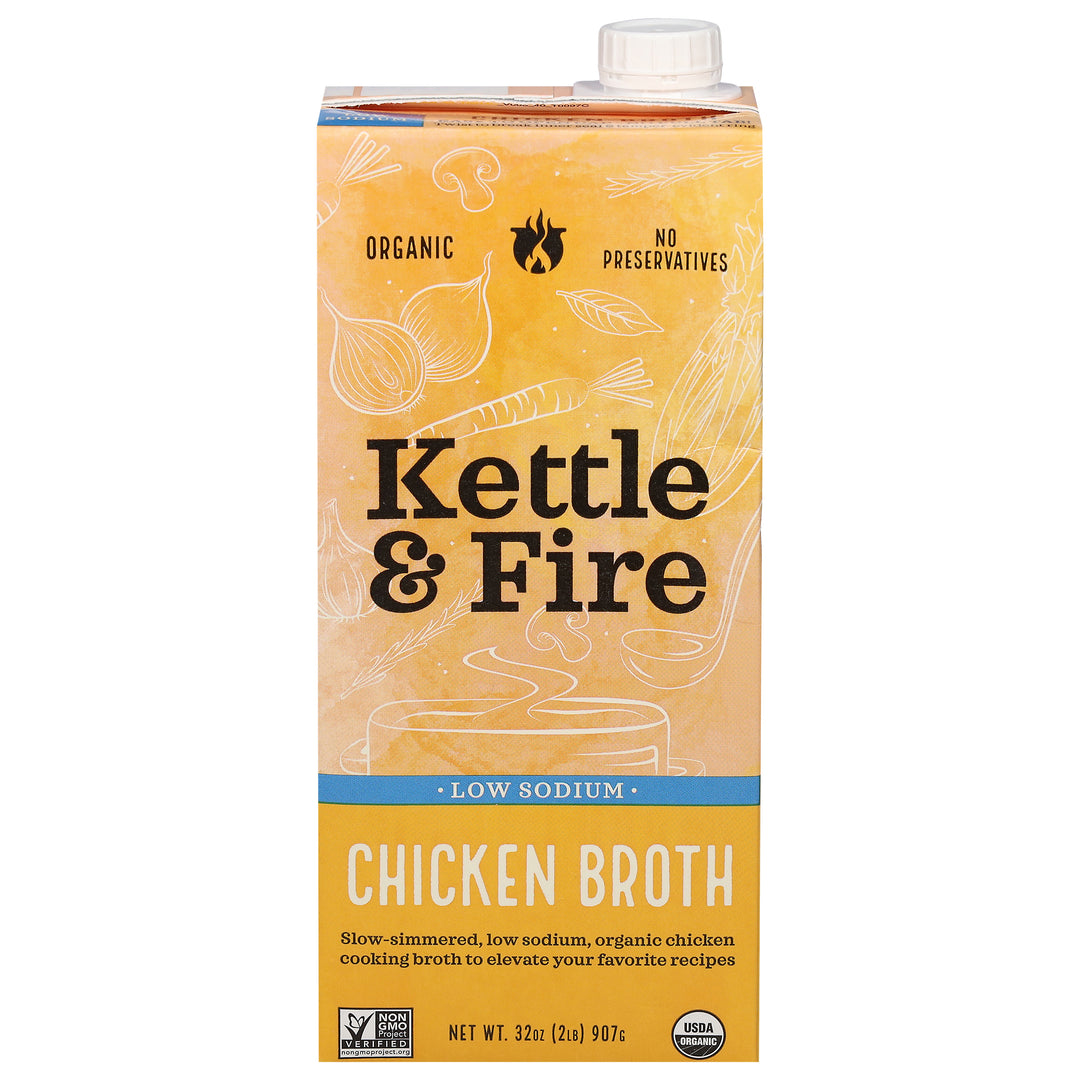 Kettle & Fire Low Sodium Chicken Broth 8/32 Oz [UNFI #53191]